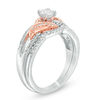 Thumbnail Image 1 of 0.45 CT. T.W. Diamond Bypass Bridal Set in 10K Two-Tone Gold