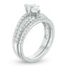 Thumbnail Image 1 of Marquise Lab-Created White Sapphire Split Shank Bridal Set in 10K White Gold