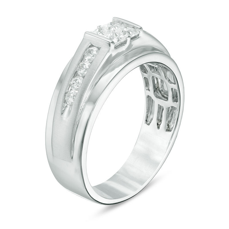 Men's 0.60 CT. T.W. Quad Square-Cut Diamond Wedding Band in 10K White Gold