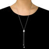0.45 CT. T.W. Diamond Marquise Lariat-Style Bolo Necklace in Sterling Silver - 30"