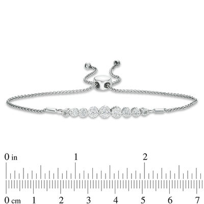 0.50 CT. T.W. Composite Diamond Bolo Bracelet in 10K White Gold - 8.0"