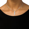Thumbnail Image 2 of 0.15 CT. T.W. Diamond Infinity Bar Bolo Necklace in Sterling Silver - 30"