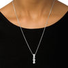 Thumbnail Image 3 of 0.15 CT. T.W. Diamond Infinity Bar Bolo Necklace in Sterling Silver - 30"