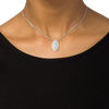 Thumbnail Image 2 of 0.58 CT. T.W. Diamond Double Marquise Frame Bolo Necklace in Sterling Silver - 30"