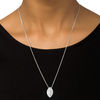 Thumbnail Image 3 of 0.58 CT. T.W. Diamond Double Marquise Frame Bolo Necklace in Sterling Silver - 30"