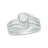 Thumbnail Image 1 of 1.00 CT. T.W. Diamond Swirl Bridal Set in 14K White Gold