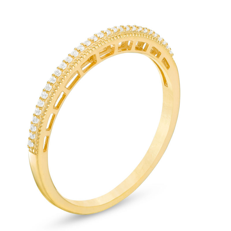 Main Image 2 of 0.06 CT. T.W. Diamond Vintage-Style Wedding Band in 10K Gold