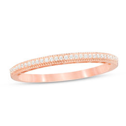 0.06 CT. T.W. Diamond Vintage-Style Wedding Band in 10K Rose Gold