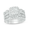 Thumbnail Image 1 of 2.00 CT. T.W. Quad Diamond Frame Four Piece Bridal Set in 14K White Gold