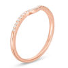 Thumbnail Image 2 of 0.09 CT. T.W. Diamond Contour Wedding Band in 10K Rose Gold