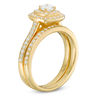 Thumbnail Image 1 of 0.70 CT. T.W. Diamond Double Cushion Frame Bridal Set in 10K Gold