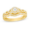 Thumbnail Image 1 of 0.37 CT. T.W. Diamond Frame Twist Bridal Set in 10K Gold