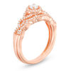 Thumbnail Image 1 of 0.37 CT. T.W. Diamond Frame Twist Bridal Set in 10K Rose Gold