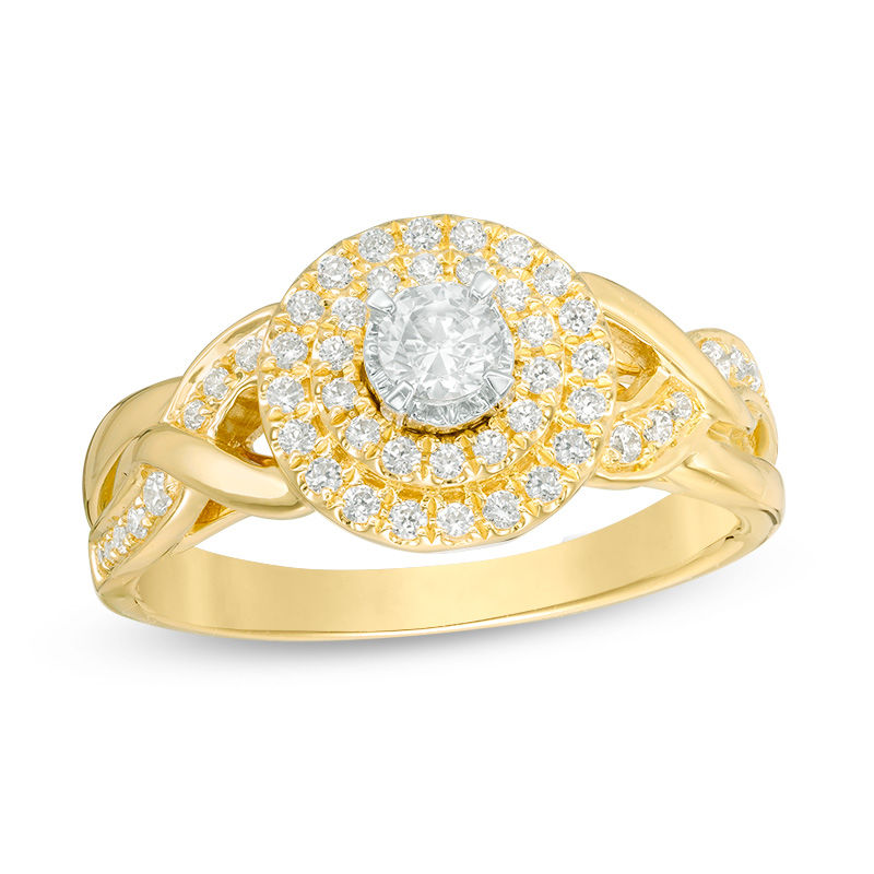 0.50 CT. T.W. Diamond Double Frame Engagement Ring in 10K Gold