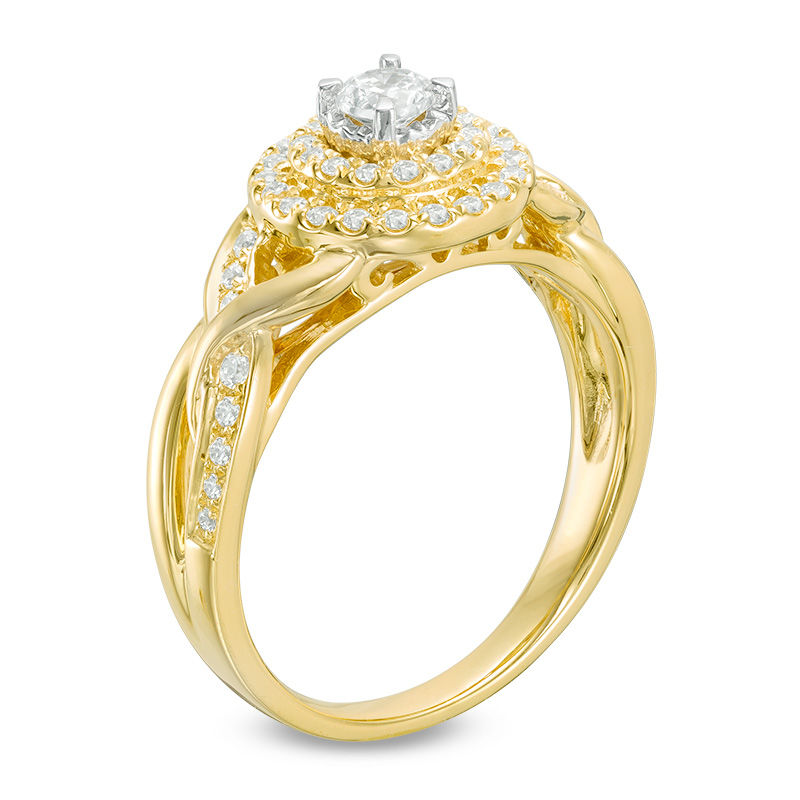 Main Image 2 of 0.50 CT. T.W. Diamond Double Frame Engagement Ring in 10K Gold