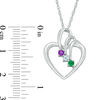 Thumbnail Image 1 of Mother's Simulated Birthstone Triple Loop Heart Pendant in Sterling Silver (3 Stones)
