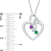 Thumbnail Image 2 of Mother's Simulated Birthstone Triple Loop Heart Pendant in Sterling Silver (3 Stones)