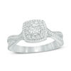 Thumbnail Image 0 of 0.50 CT. T.W. Diamond Double Cushion Frame Twist Engagement Ring in 10K White Gold