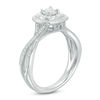 Thumbnail Image 1 of 0.50 CT. T.W. Diamond Double Cushion Frame Twist Engagement Ring in 10K White Gold