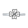 Thumbnail Image 3 of Mother’s 4.0mm Heart-Shaped Simulated Birthstone Four Leaf Clover Ring in Sterling Silver (15 Characters)