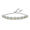 Thumbnail Image 0 of Citrine and 0.09 CT. T.W. Diamond Frame Bolo Bracelet in Sterling Silver - 9.5"