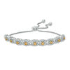 Thumbnail Image 1 of Citrine and 0.09 CT. T.W. Diamond Frame Bolo Bracelet in Sterling Silver - 9.5&quot;