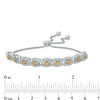 Thumbnail Image 1 of Citrine and 0.09 CT. T.W. Diamond Frame Bolo Bracelet in Sterling Silver - 9.5"
