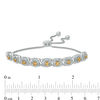 Thumbnail Image 2 of Citrine and 0.09 CT. T.W. Diamond Frame Bolo Bracelet in Sterling Silver - 9.5&quot;