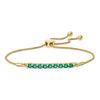 Thumbnail Image 1 of Lab-Created Emerald Nine Stone Bar Bolo Bracelet in 10K Gold - 9.5"