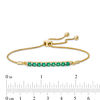 Thumbnail Image 1 of Lab-Created Emerald Nine Stone Bar Bolo Bracelet in 10K Gold - 9.5"