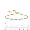 Thumbnail Image 1 of Lab-Created White Sapphire Nine Stone Bar Bolo Bracelet in 10K Gold - 9.5"
