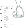 Thumbnail Image 2 of Heart-Shaped Aquamarine and Diamond Accent Tilted "LOVE" Pendant in Sterling Silver