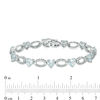 Thumbnail Image 2 of Heart-Shaped Aquamarine and 0.09 CT. T.W. Diamond "O" Link Bracelet in Sterling Silver