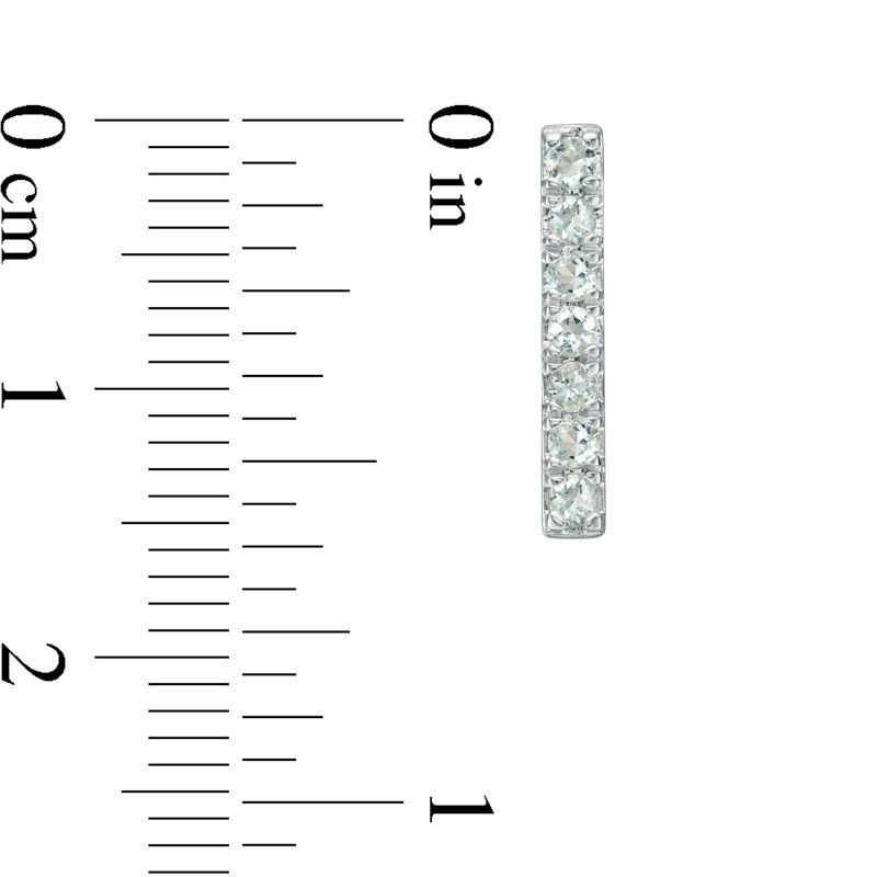 Main Image 2 of Aquamarine Bar Drop Earrings in Sterling Silver