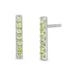 Thumbnail Image 1 of Peridot Bar Drop Earrings in Sterling Silver