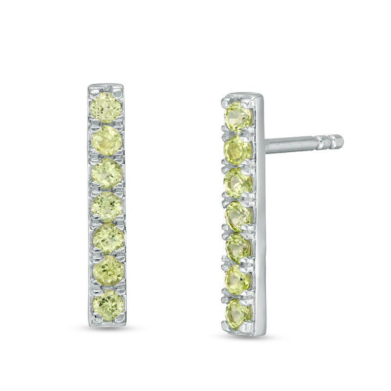 Peridot Bar Drop Earrings in Sterling Silver|Peoples Jewellers