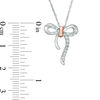 Aquamarine Bow Necklace in Sterling Silver and 10K Rose Gold