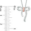Lab-Created White Sapphire Bow Necklace in Sterling Silver and 10K Rose Gold