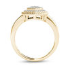 Thumbnail Image 3 of 0.23 CT. T.W. Multi-Diamond Heart-Shaped Rope Frame Ring in 10K Gold