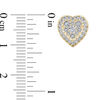 Thumbnail Image 2 of 0.30 CT. T.W. Multi-Diamond Vintage-Style Heart Stud Earrings in 10K Gold