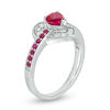 Thumbnail Image 1 of 5.0mm Lab-Created Ruby and White Sapphire Heart Ring in Sterling Silver