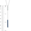 Lab-Created Blue and White Sapphire Double Bar Lariat-Style Necklace in Sterling Silver - 36"