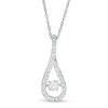Thumbnail Image 1 of Unstoppable Love™ Lab-Created White Sapphire and 0.18 CT. T.W. Diamond Teardrop Pendant in Sterling Silver