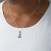 Thumbnail Image 2 of Unstoppable Love™ Aquamarine and Black Diamond Accent Cascading Infinity Pendant in Sterling Silver
