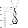 Thumbnail Image 2 of Unstoppable Love™ Aquamarine and Black Diamond Accent Cascading Infinity Pendant in Sterling Silver
