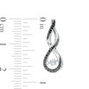 Thumbnail Image 3 of Unstoppable Love™ Aquamarine and 0.15 CT. T.W. Black Diamond Infinity Drop Earrings in Sterling Silver