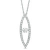 Thumbnail Image 0 of Unstoppable Love™ Lab-Created White Sapphire and 0.15 CT. T.W. Diamond Marquise Pendant in Sterling Silver