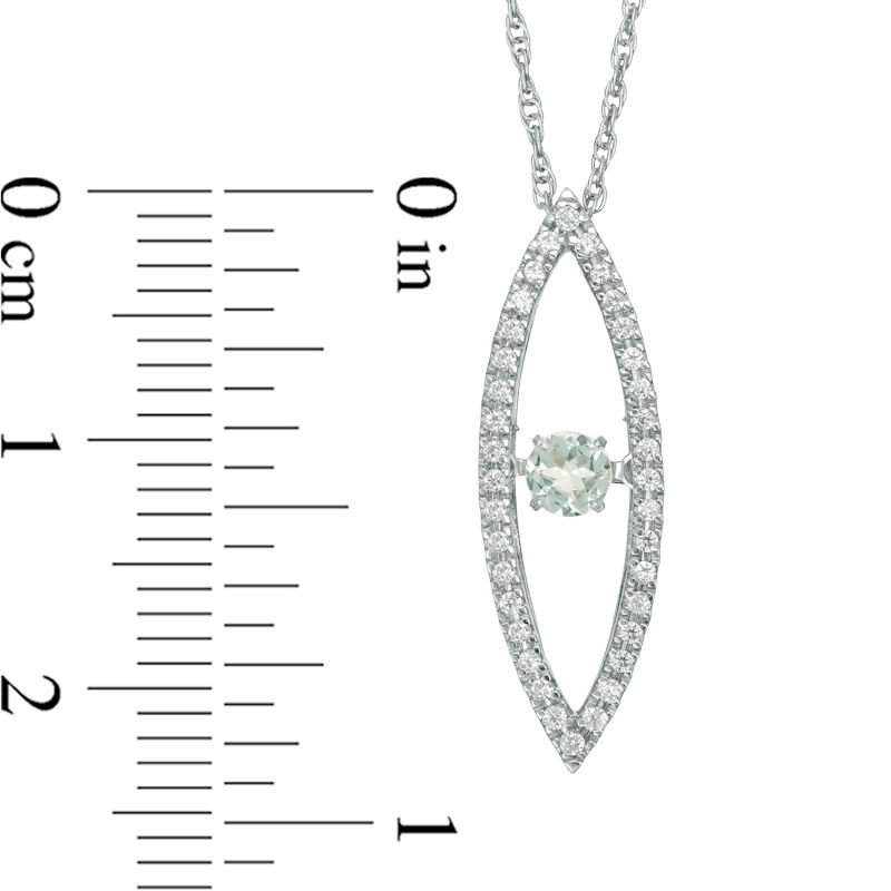 Unstoppable Love™ Aquamarine and 0.15 CT. T.W. Diamond Marquise Pendant in Sterling Silver