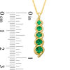 Lab-Created Emerald Cascading Linear Five Stone Pendant in 10K Gold