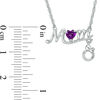 Thumbnail Image 1 of 3.8mm Heart-Shaped Amethyst "MOM" Necklace in Sterling Silver